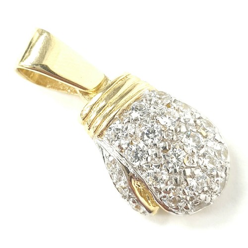 9ct gold boxing glove pendant - gold,
