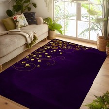 Purple Gold Rug,Fan Rug,Modern