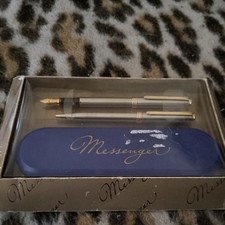 MESSENGER Fountain Pen & Ballpoint Pen Set, silver finish - BRAND NEW