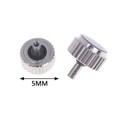 2pcs watch crown 5mm silver - crown,