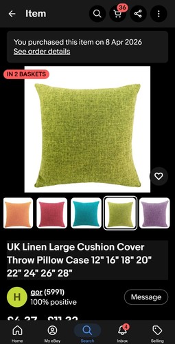 Linen large cushion - cushion, cover