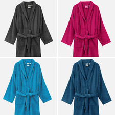 Unisex Shawl Collar 100% Egyptian Cotton Terry Towelling Bath Robe Dressing Gown