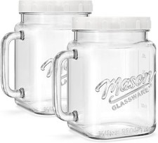2 Pack Large Mason Jars, 74 Oz