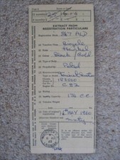 Heinkel Tourist 103 A1 1960 Buff log book