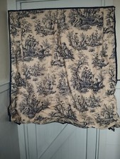 QUALITY COUNTRY HOUSE BLUE & IVORY TOILE DE JOUY  AUSTRIAN BLIND