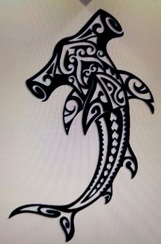 Retro hammerhead shark black - 'hammerhead, shark'
