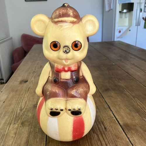 Vintage chime toy bear wobble - vintage,