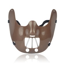 Brown Mouth Restraint Half Mask Horror Halloween Costume Accessory