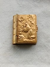 Rosary Box. Saint & Cherubs with glass Rosary Beads. 22mm x 19mm.