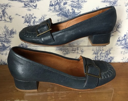 Hobbs teal leather low heel - teal,