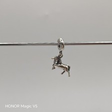 Genuine Pandora Gold Two Tone Dangle Unicorn Charm ALE 925 791200