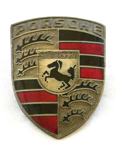 Vintage porsche brass - porsche, brass/enamel