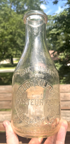 Scarce quart milk bottle - scarce, welch