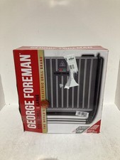 George Foreman Large Electric Steel Grill Non stick Griddle Grey 1850W 25051