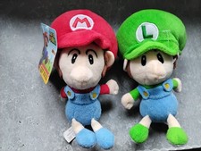 Nintendo Super Mario Baby Luigi and Mario Small Plush Soft Toys Bundle X2 VGC