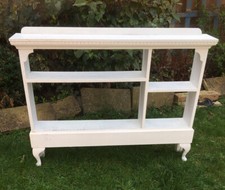 Shabby Chic Vintage French Hall Table Shelf Queen Anne Legs Shelving Unit White