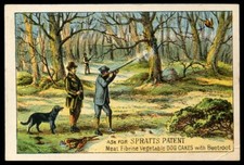 FLATCOATED RETRIEVER FLATCOAT DOG VINTAGE TRADE ADVERTISING CARD Spratt's Patent
