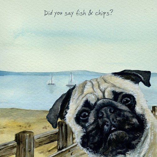 Pug card fish - &, chips