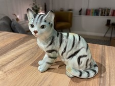 Vintage Ceramic Grey Cat Black