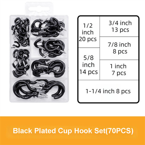 70pcs box white black - white/black, hooks
