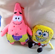 Spongebob Squarepants 15cm & Patrick Plush 23cm Viacom 2005 Branded Soft Toys