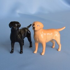 Two Vintage Beswick Labrador Retriever Dogs #1956 Excellent