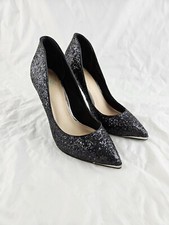 Chloe Green Stiletto Shoes 6 UK Black Multi Glitter Sparkle Heels Topshop 