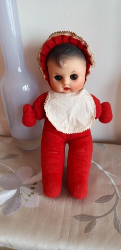 Vintage 60s 70s - red, doll