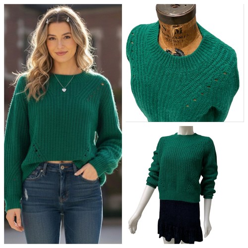 Chunky knit green - sweater, wool