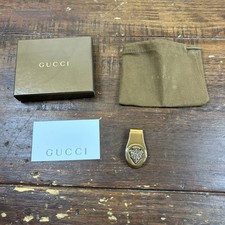 Gucci Mens Gold Crest Money Clip Amazing Condition With Box, Bag And Card