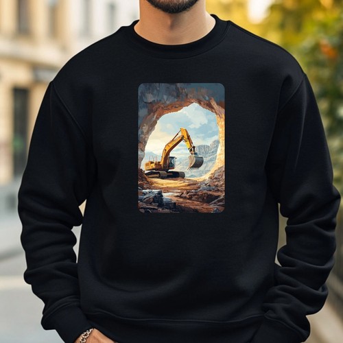 Excavator portrait sweatshirt - portrait,