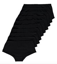 Girls 7 Pack Black Knickers Pants Age 6-18  Underwear 100 % Cotton Short