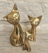 Mcm Solid Brass Cats Figures