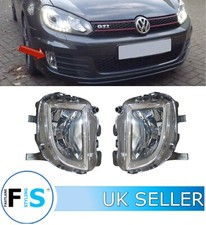VW GOLF MK6 GTI GTD FRONT BUMPER FOG LIGHTS LAMPS PAIR OEM FIT 2009-2013