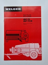 WELGER AP71 AP71D BALER SALES BROCHURE