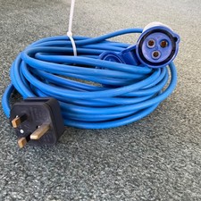 13A PLUG TO 16A BLUE SOCKET EXTENSION LEAD 10M CARAVAN MOTORHOME EVENT ADAPTOR