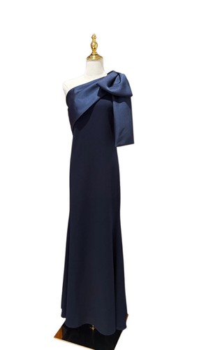 Betsy adam navy satin bow - &,