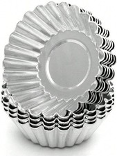 20pcs Aluminium Egg Tart Moulds Reusable Mini Baking Cups Muffin Cupcake Liners