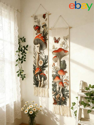 2pcs mushroom butterfly - mushroom, wall