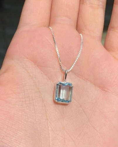 Aquamarine necklace 925 - aquamarine,