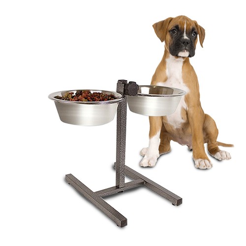 Raised double dog - dog, bowls