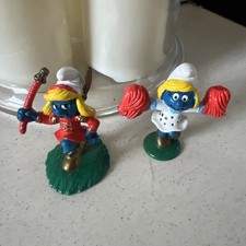 2 x smurfette figures peyo