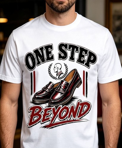 White shirt skinhead themed - white,
