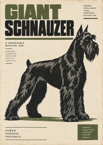 Giant schnauzer dog print - a4,