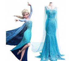 Adult Frozen Snow Queen Elsa Party Gown Princess Dress Costume Cosplay Fancy New