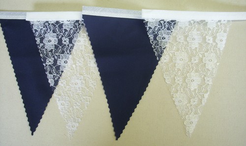 Vintage bunting navy blue - vintage, &