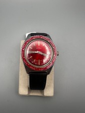Buler Red Bakelite Bezel Red Dial Mens Diver Watch
