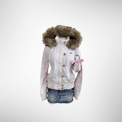 Vtg hollister white faux - hollister,