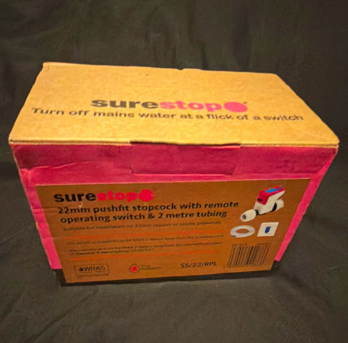 Surestop 22mm pushfit - surestop, stopcock