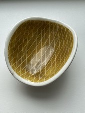 Vintage 1950s Mid Century Schramberg Pottery Pin Dish Mustard Yellow mignon